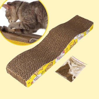 Cat Kitten Corrugated Cardboard Scratch Board Pad Scratcher Bed Mat Claws Care - intl