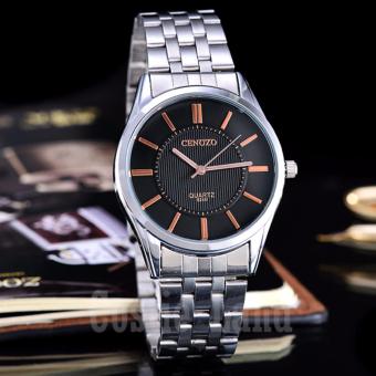 Gambar Cenozo   Jam Tangan Wanita   Body Silver   Black RoseGold Dial   Stainless Steel Band   CNZ 8240 L SB RoseGold Stainless Steel Band CL