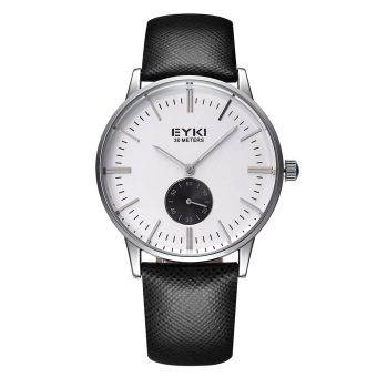 chechang Men Brand EYKI Watches 30m waterproof leather women Men's Watch Business Casual Fashion Quartz Watches montre homme (black) - intl  