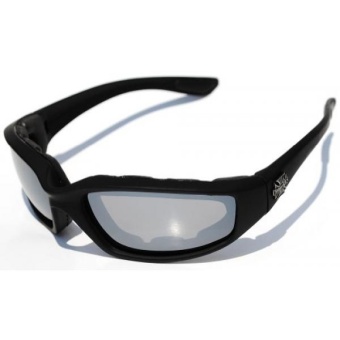 Gambar Choppers Mens Biker Padded Motorcycle Goggles Glasses   Several Lens Colors Available! (Black   Mirror Lens)   intl