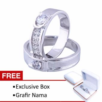 Gambar Cincin Couple Perak Tunangan dan Nikah KK 02C Silver Exlusive