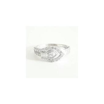 Cincin Sabuk Permata CW 066 Perhiasan Silver Perak 925 Lapis Emas Puti  