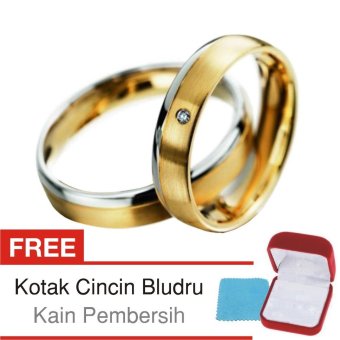 Gambar Cincin Tunangan Couple Perak Lapis Emas D.06   Silver Exclusive