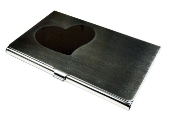 Gambar CITOLE Heart Shaped Stainless Steel Business Name Card HolderCase,Silver   intl