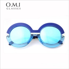 CRYSTAL STORY 2017 KW Arrow Round Vintage Sunglasses Hollywood Climbing Kolam Ke Laut Biru Patch Sunglasses Lingkaran Superstar -Intl