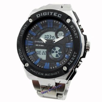 Gambar Digitec   DG3039M  Jam Tangan Pria   Strap Stainless Steel   SilverHitam Biru