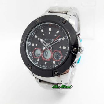 Gambar Digitec Dualtime DG3047 Original   Jam Tangan Pria   Stainless Steel   Rubber Strap