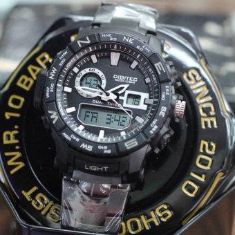 Gambar Digitec   Jam Tangan Pria Rantai   Dual Time DG69001 NS