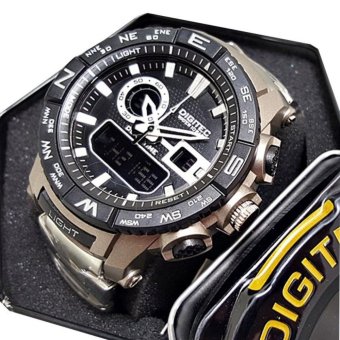 Gambar Digitec   Jam Tangan Pria Rantai   Dual Time DG69001 NS