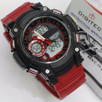 Digitec Jam Tangan Sport - Olahraga Renang - Dual Time DG3042T - Red  