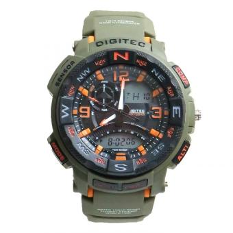 Gambar Digitec Men s   Jam Tangan Pria   DG 2057   Hijau   Strap Karet   Dual Time