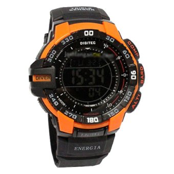 Gambar Digitec Protrex Jam Tangan Pria   Hitam Oranye  Strap Karet  DG2140 Digital