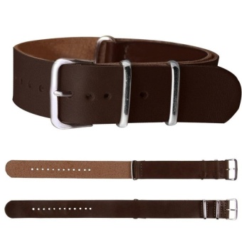 DJ 18Mm/20Mm/22Mm Leather Wrist Watch Band Strap Mensstainless Steel Pin Buckle Dark Brown-18Mm - intl  