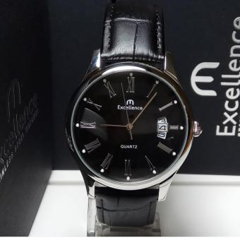 Gambar Excellence Jam Tangan Pria Excellence EX 8114MD silver Dial Black Stainless Steel Leather Black