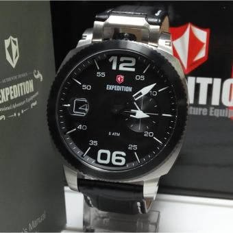 Gambar Expedition Jam Tangan Pria Expedition E6723M Silver Stainless Steel Leather Black