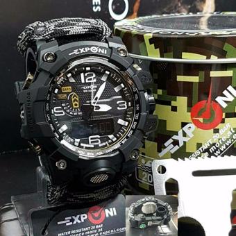 Gambar Exponi Sport Watch Ex3239 Dual Time Jam Tangan Olahraga Pria Tali Canvas Combinasi