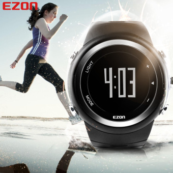 Gambar EZON Running Sport Watch Pedometer Calorie Counter Monitor DigitalWatch (Black)