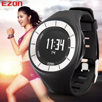Gambar EZON Women Fitness Pedometer Watch Running Calorie CounterWaterproof Sport Digital Watch Relogio Masculino (Black)