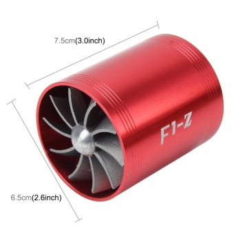 F1-Z Car Stainless Universal Supercharger Dual Double Turbine AirIntake Fuel Saver Turbo Turboing Charger Fan Set Kit(Red) - Intl Pebruari 2019 - 2 F1-Z Car Stainless Universal Supercharger Dual Double Turbine AirIntake Fuel Saver Turbo Turboing Charger Fan Set Kit(Red) - intl - 2
