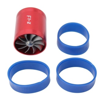F1-Z Car Stainless Universal Supercharger Dual Double Turbine AirIntake Fuel Saver Turbo Turboing Charger Fan Set Kit(Red) - Intl Pebruari 2019 - 5 F1-Z Car Stainless Universal Supercharger Dual Double Turbine AirIntake Fuel Saver Turbo Turboing Charger Fan Set Kit(Red) - intl - 5