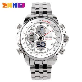 Famous Brand Men Sports Watches Full Steel Watch Male FashionQuartz Clock LED Waterproof Military Wristwatch Relogio Masculino - intl  