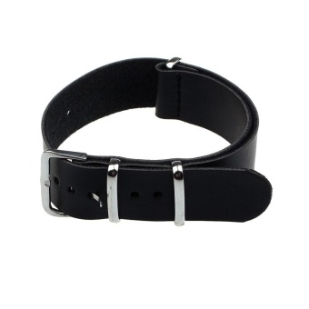 Fashion Concise PU Leather 22Cm Wrist Watch Band Strap Pin Buckle BK - intl  
