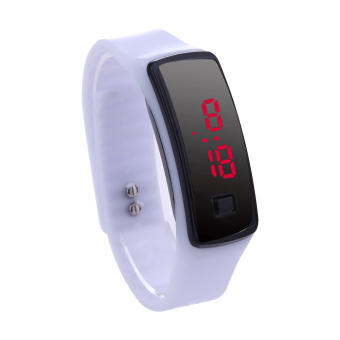 Fashion LED Bracelet Digital Watches Unisex Sports Wristwatch(White) - intl  