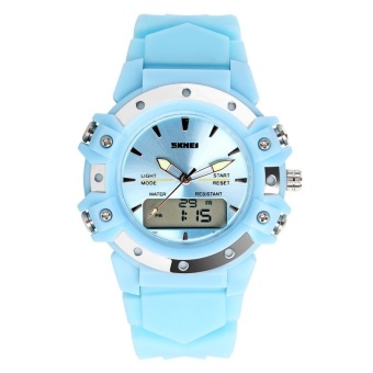 Fashion SKMEI Unisex Sport Waterproof Rubber Strap Wrist Watch -Blue 0821 - intl  