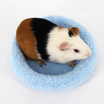 Fleece Guinea Pig Hamster Small Animal Winter Warm Round Cage MatSleeping Bed - intl