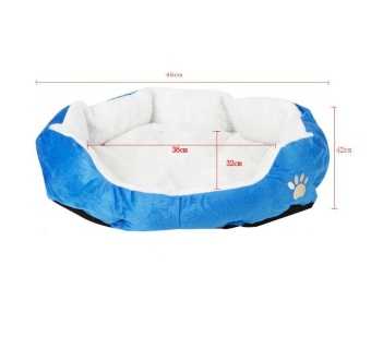 Gambar foorvof Comfortable Puppy Kitten Nest Pad Soft Fleece Bed(M,DarkBlue)   intl