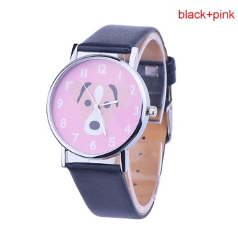 French Bull Dog Frenchie Wrist Watch Unisex Womens Girls Black Pink - intl  