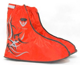 Gambar Funcover Jas Hujan Sepatu Covershoes Tribal Merah