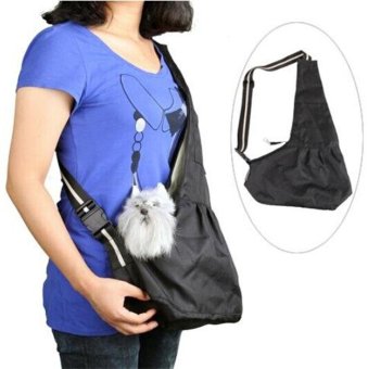 Gambar fuskm Oxford Cloth Cat Puppy Pet Dog Sling Carrier Bag TravelHandbag (Black,L)   intl