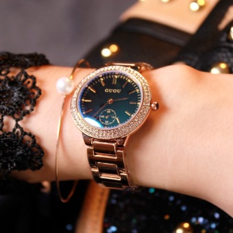 Gambar G 8030 Korea Fashion Style jarum dan setengah jam tangan wanita Diamond Watch
