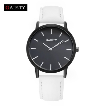 GAIETY G014 Women Classical Leather Strap Analog Quartz Round Wrist Watches - White - intl  