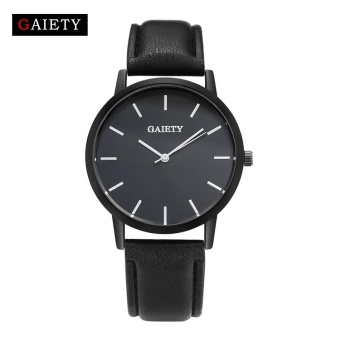 GAIETY G014 Women Fashion Leather Strap Quartz Round Wrist Watch Watches - Black - intl  
