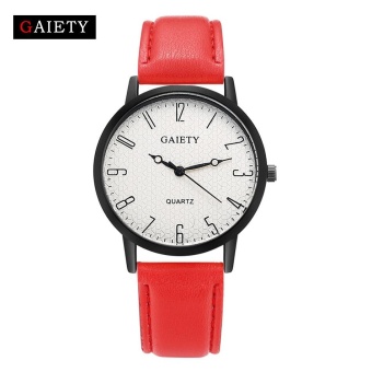 GAIETY G031 Women Leather Band Analog Quartz Round Wrist Watch Watches Red - intl  