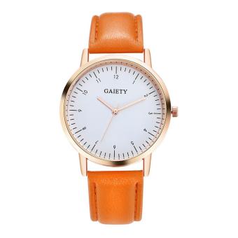 GAIsetY Brand Womenporteather Quartz Caua Dre Watch (Orange)  