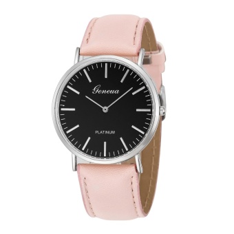 Geneva Black and White Two-pin Cable Belt Watch Casual Watch-Silver Shell Pink Belt - intl  