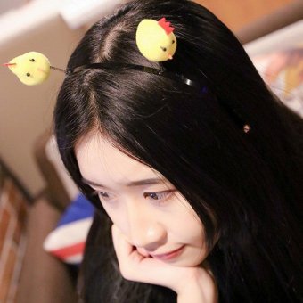 Girls Cute Yellow Chicken Spring Hairpin Hair Clip Lovely Gifts Beauty - intl  