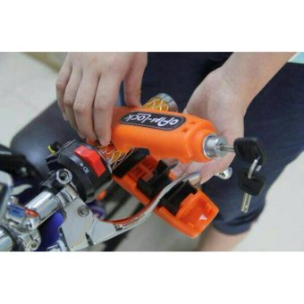 Gambar Griplock Caps Lock Grip Handle   Kunci Gembok Pengaman Stang MotorAnti Maling   Orange