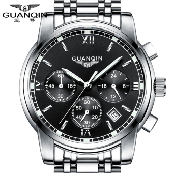 Gambar Guanqin multifungsi chronograph Shishang jam tangan asli jam tangan