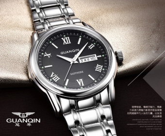Gambar Guanqin Shishang ultra tipis jam tangan waterproof jam tangan mekanik otomatis