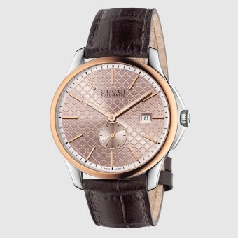 Gambar Gucci G Timeless Large Crocodile 126314   Jam Tangan Pria   Coklat