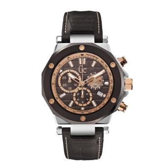 Gambar Guess Collection   Jam Tangan Pria   Silver Coklat   Strap Coklat   X72018G4S