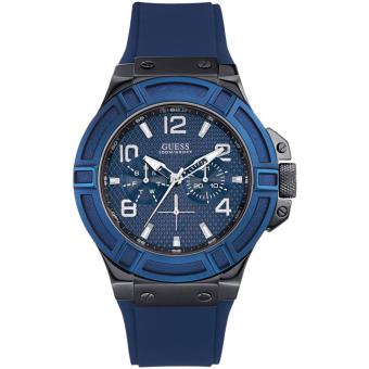 Gambar Guess Jam Tangan Pria Guess W0248G5 Rigor Blue And Black SiliconeSport Watch