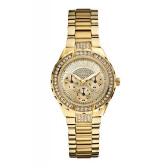 Gambar Guess Jam Tangan Wanita Guess W0111L2 Viva Multifunction Gold Stainless Steel Watch
