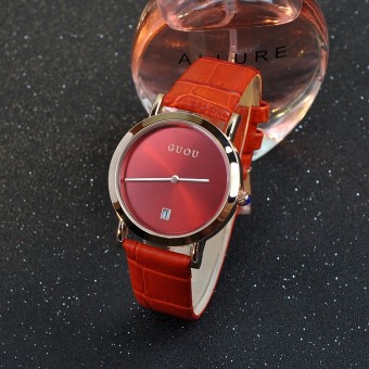 Gambar Guou Jianyue ramping benar benar jam tangan kulit