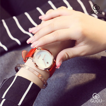 Gambar GUOU Korea Fashion Style asli wanita mahasiswa jam tangan