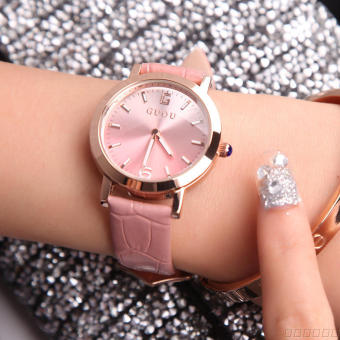 Gambar GUOU Korea Fashion Style kulit warna asli Watch Shi Ying jam